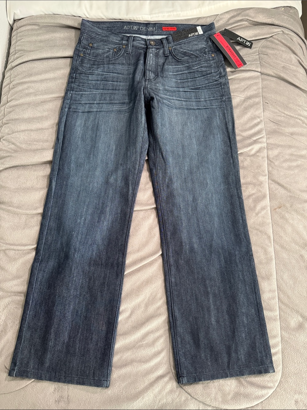 NWT Apt. 9 Men's straight leg mid-rise Dark Wash Bootcut Jeans Sz 33/30